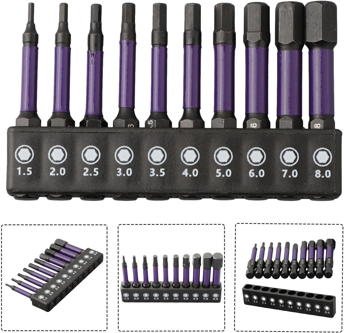 ya 26 10.21 baidi Reliable Magnetic Screwdriver Bit Set 10 Pc H1 5H6 Suitable for Impact Drilling