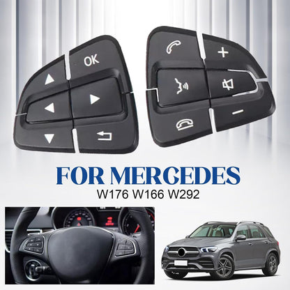 ya 6 8.14 1Pair for Mercedes W176 W166 W292 L& R Steering Wheel Switch Button Black Cover