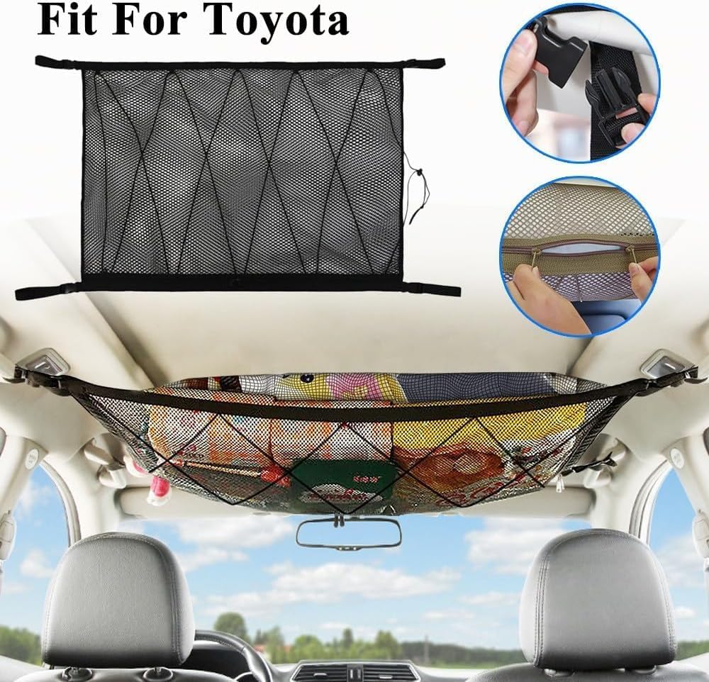 ya 28 10.13 zhengce for Toyota Accessories Car Roof Top Ceiling Cargo Net Pocket Mesh Bag Organ
