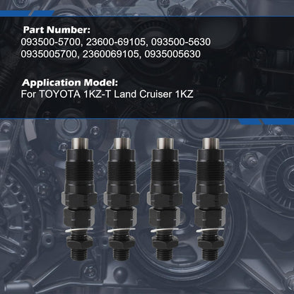 ya 10 9.16 baidi 4 Fuel Injector 093500-5700 23600-69105 for Toyota 1KZ 1KZ-T Engine for Land Cruiser