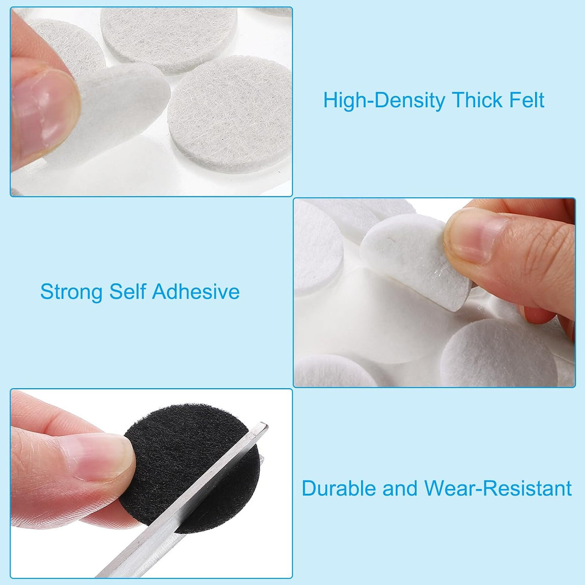ya 26 10.21 baidi 1 Self Adhesive Felt Furniture Pads, 100Pcs Round Felt Pads, Brown