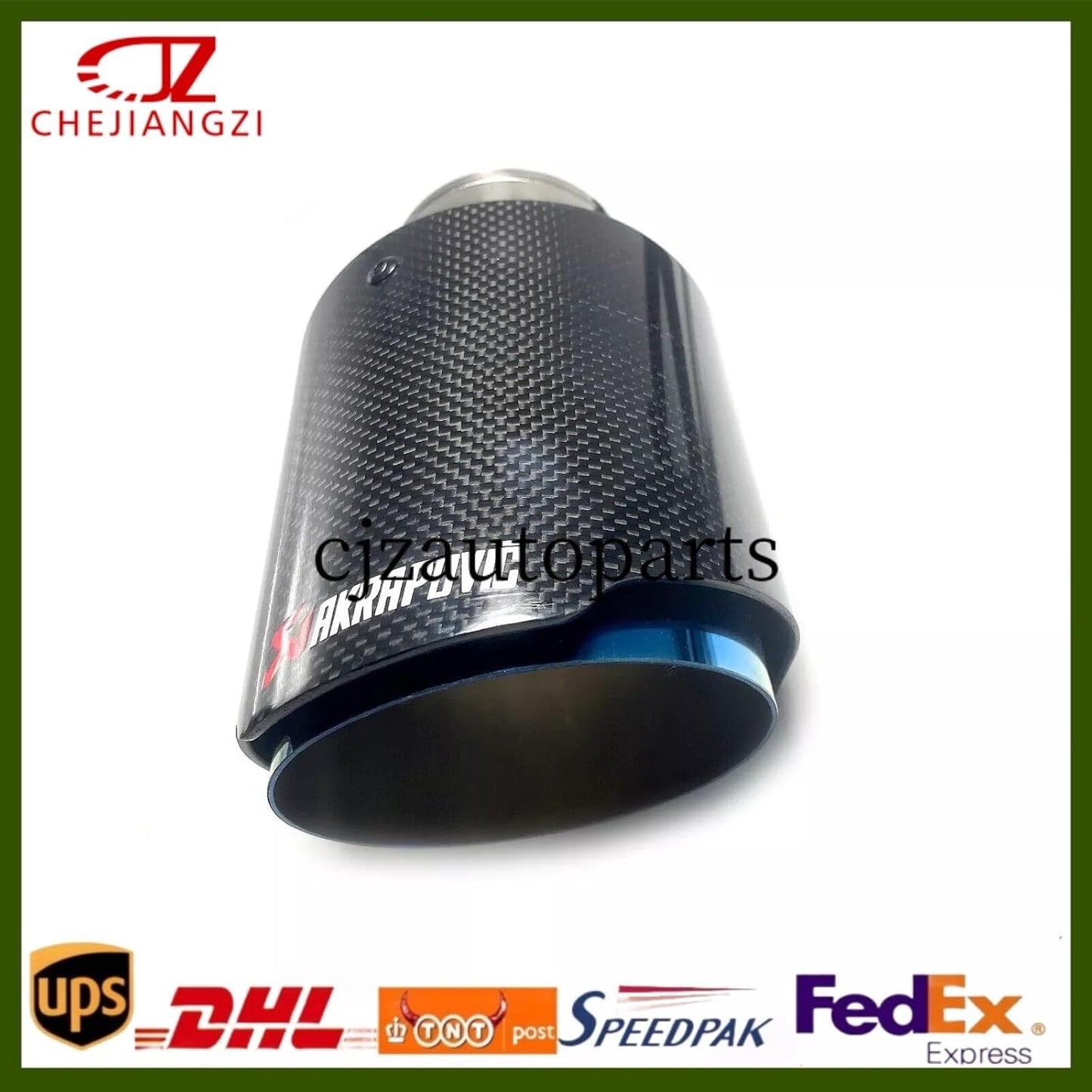 ya 6 8.24 baidi Glossy Carbon Fiber Pipe AKRAPOVIC Tip 3''/3.5''/4''/4.5'' Blue Tailpipe
