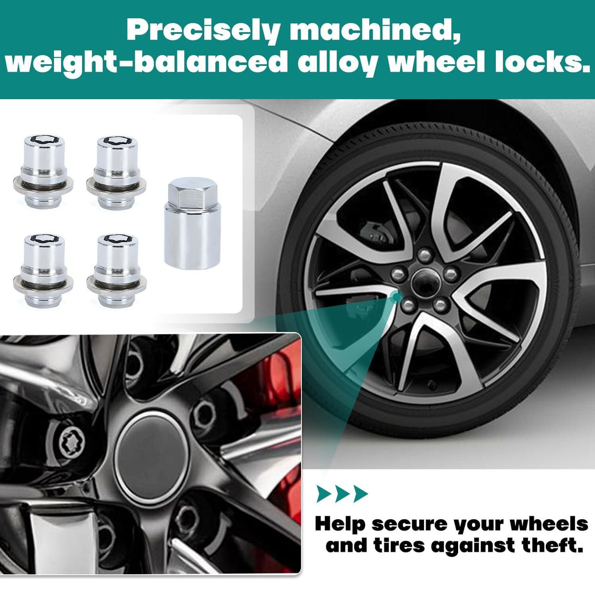 ya 10 9.16 baidi Alloy Wheel Lock Lug Nut Set for Toyota and for Lexus 00276-00900 Anti-Theft-