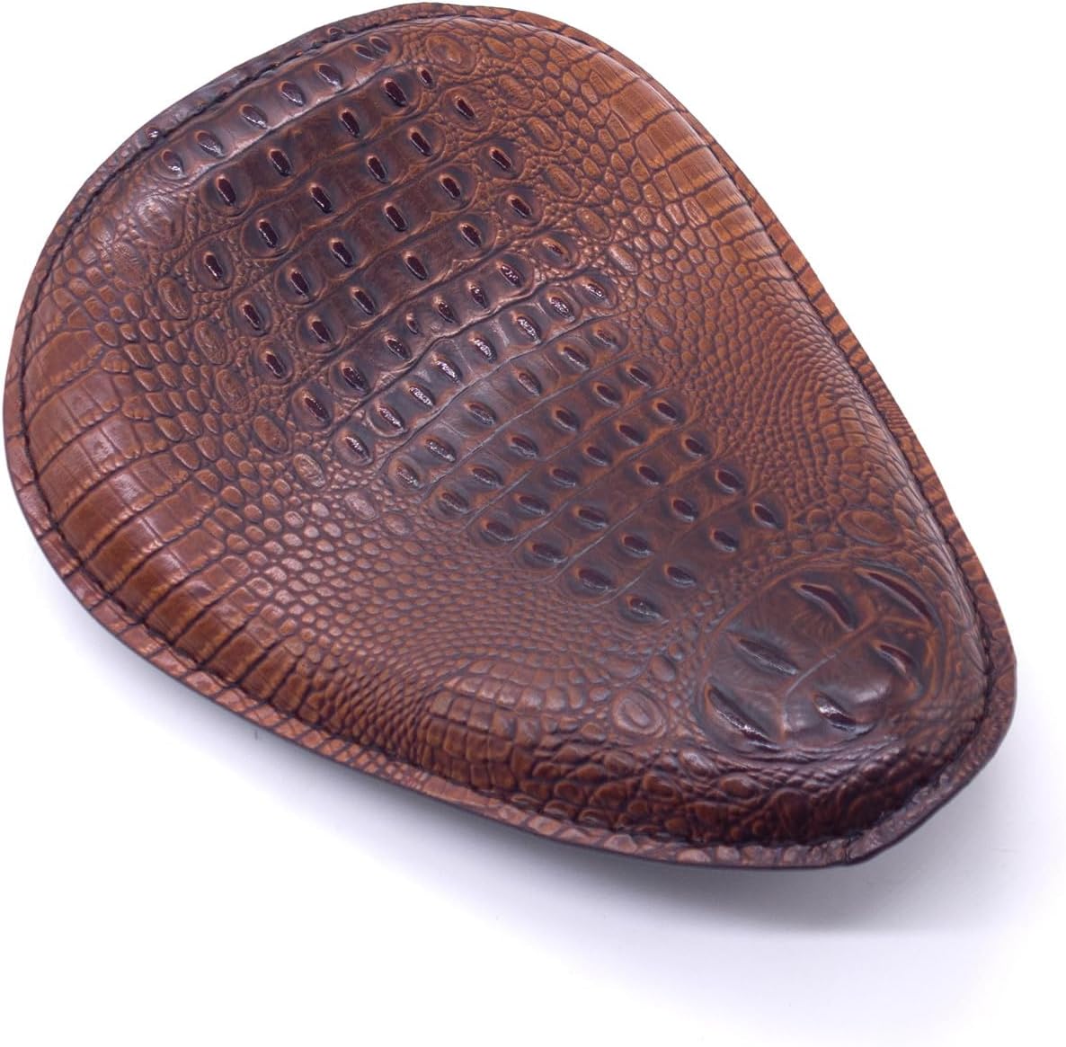 ya 4 8.8.2 Brown Crocodile PU Leather Solo Drive for Seat for Harley Chopper Bobber Custom