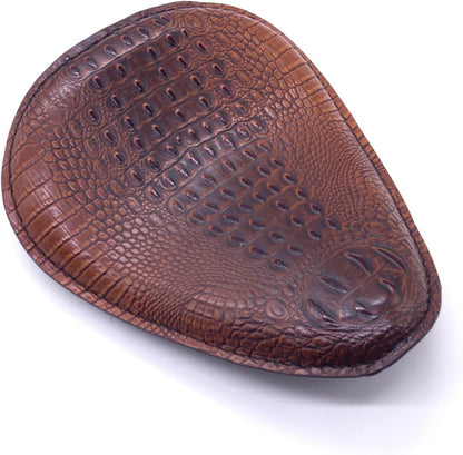 ya 4 8.8.2 Brown Crocodile PU Leather Solo Drive for Seat for Harley Chopper Bobber Custom