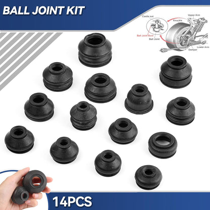 ya 9 10.24 14X Universal Rubber Ball Joint Rubber Dust Boot Cover Track Rod End Set Kits