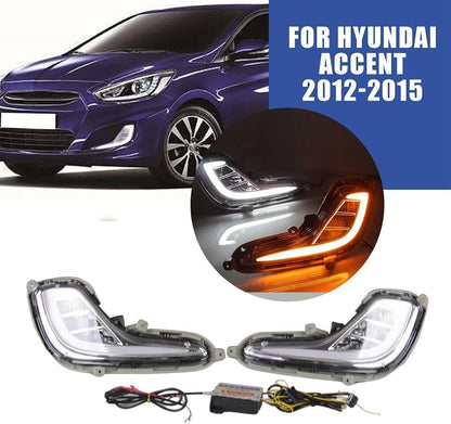 ya 3 8.24 baidi One pair of LED daytime running lights driving turn signals fog lights for Hyundai Accent 10-15