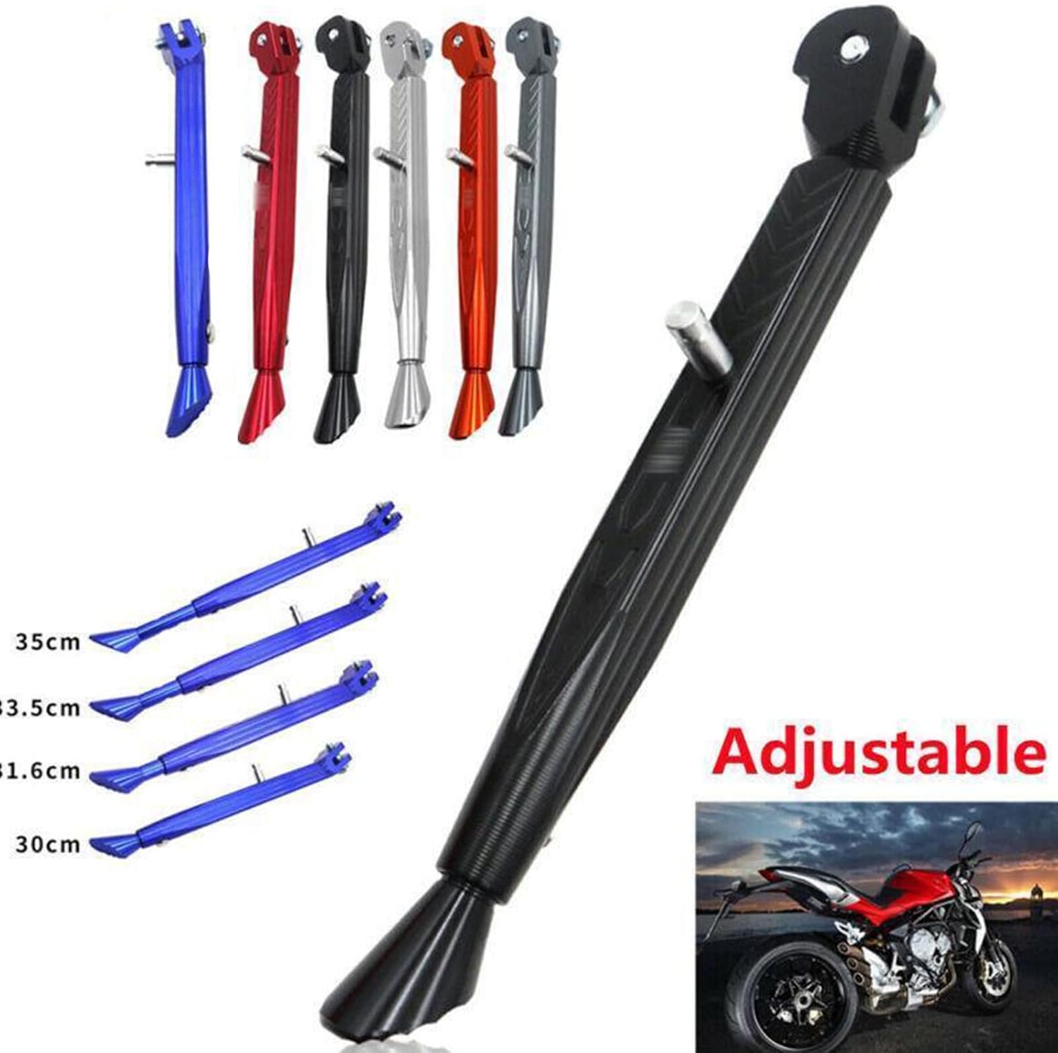 ya 2 8.15 Universal Motorcycle Foot Side Bracket CNC Aluminum Alloy Adjustable Leg Bracket