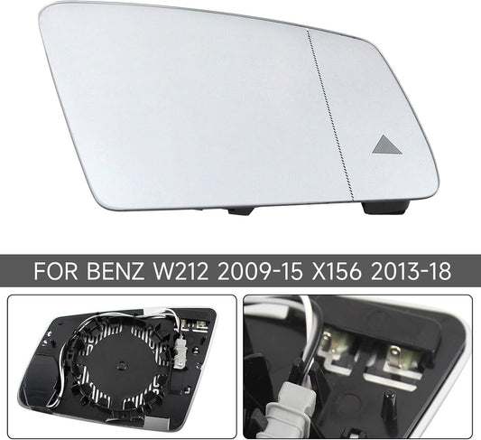 ya 2 8.15 Fit 2013-18 for Benz W212 2009-15 X156 Mirror Glass Passenger Side Heat W/Blind Spot