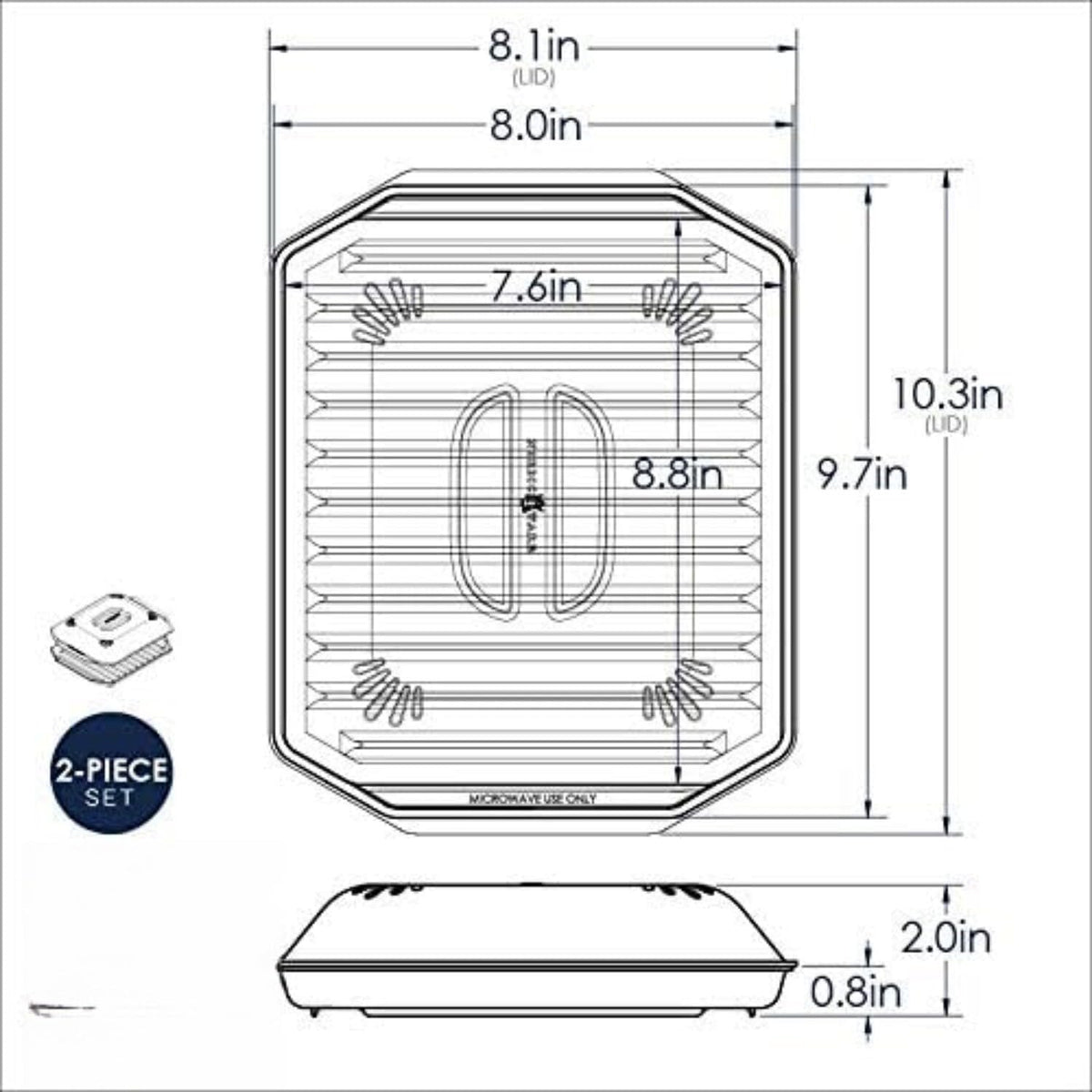 ya 14 9.20 baidi Bacon Rack with Lid, 10.25x8x2 Inches, White£¬ 1 Ounces£¬ 0.5 Liters-1