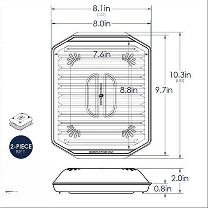 ya 14 9.20 baidi Bacon Rack with Lid, 10.25x8x2 Inches, White£¬ 1 Ounces£¬ 0.5 Liters-1