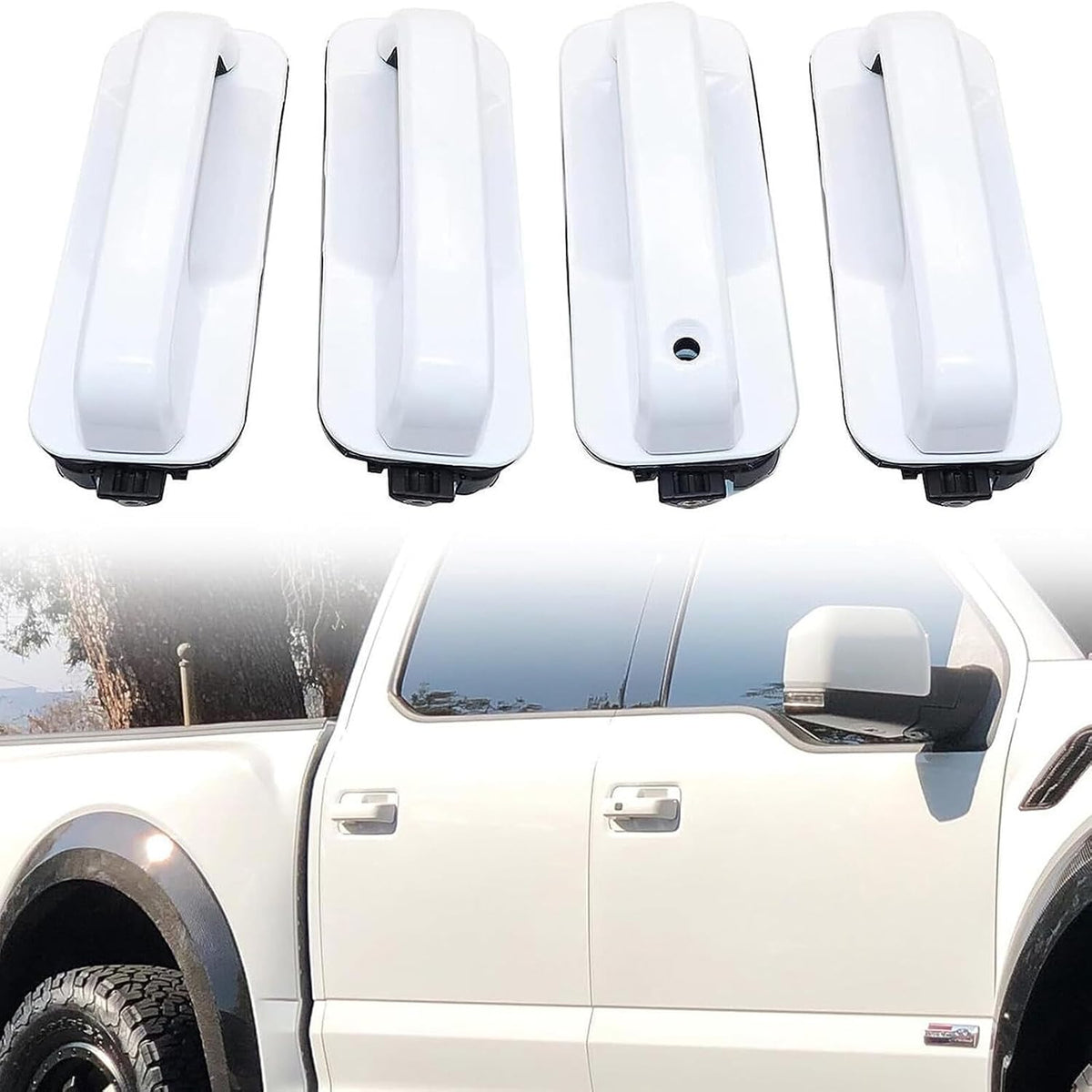 ya 10 9.16 baidi 4* Door Handles Front & Rear Set Replacement for Ford F150 Pick-up Truck 15-20