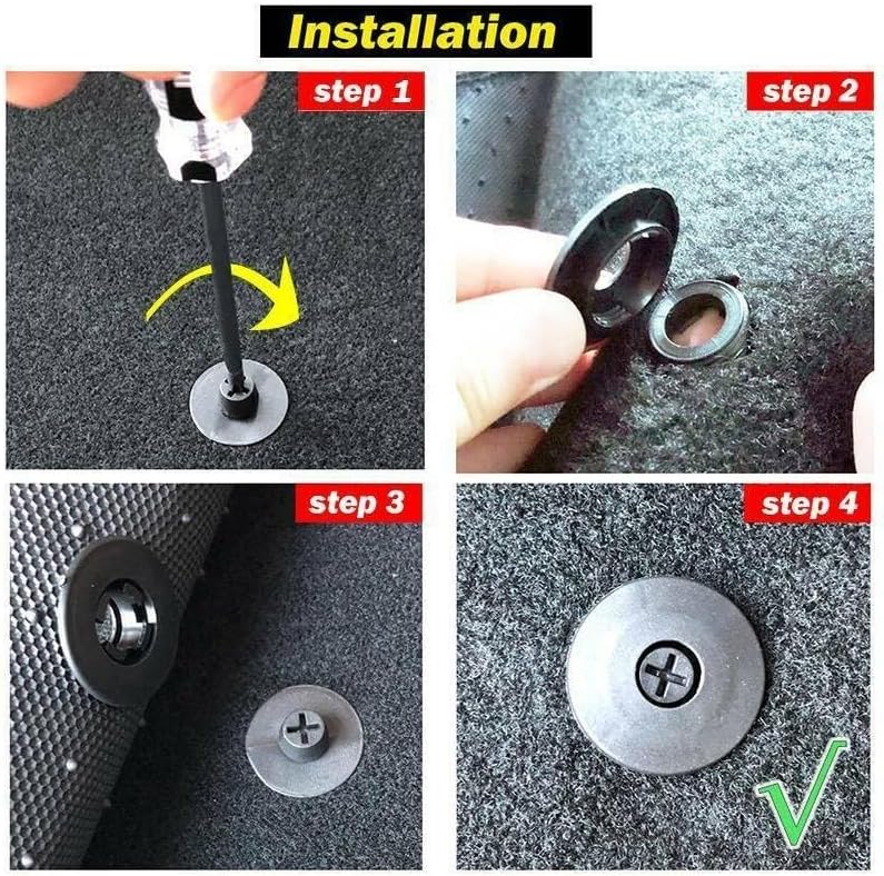 ya 4 8.10 10 Sets Universal Black Car Floor Mat-Clips Carpet Retainer Fixing-Holders Grips