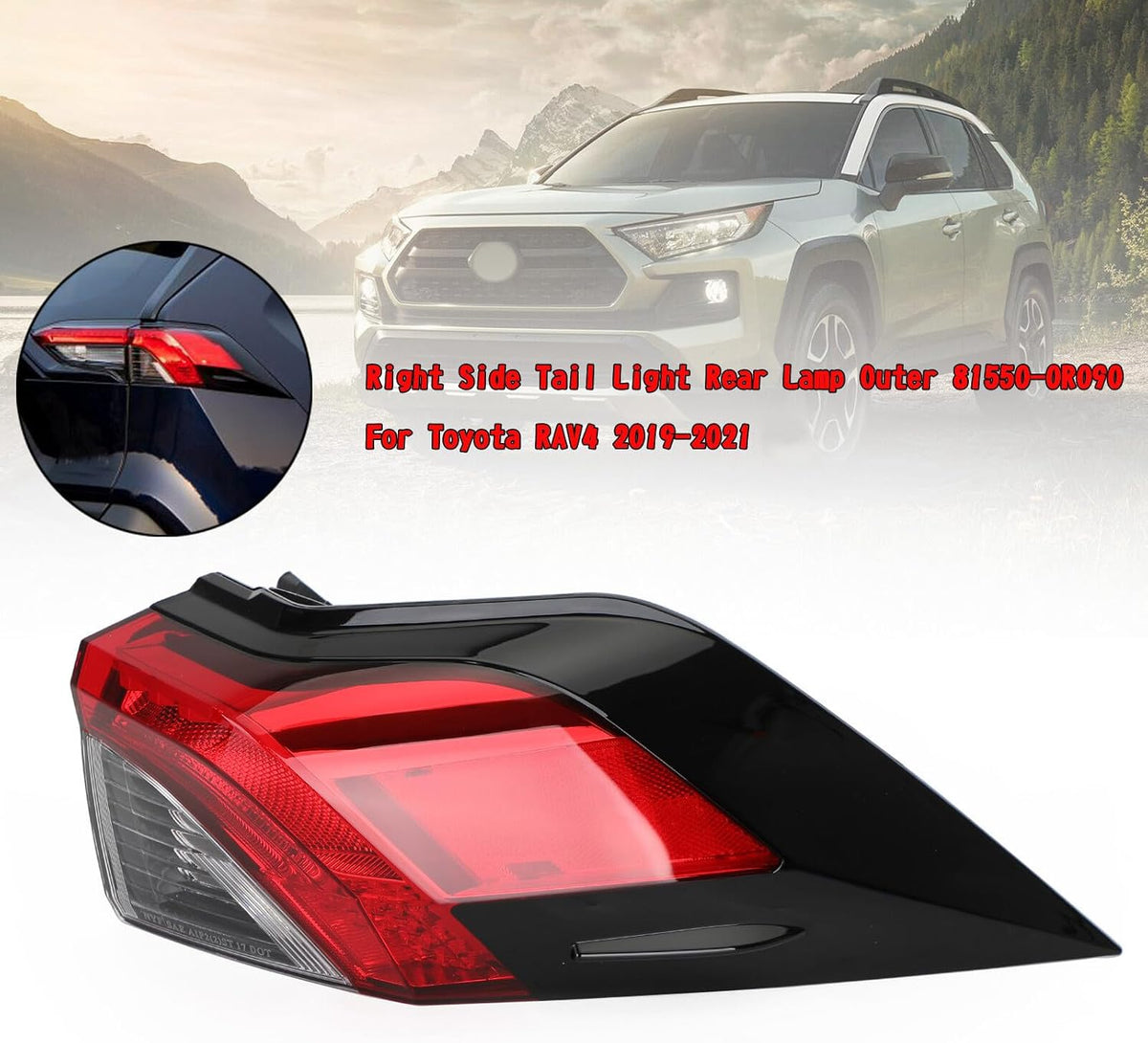 ya 10 9.16 zhengce Right Side Tail Light Rear Lamp Outer 81550-0R090 For RAV4 2019-2021#1