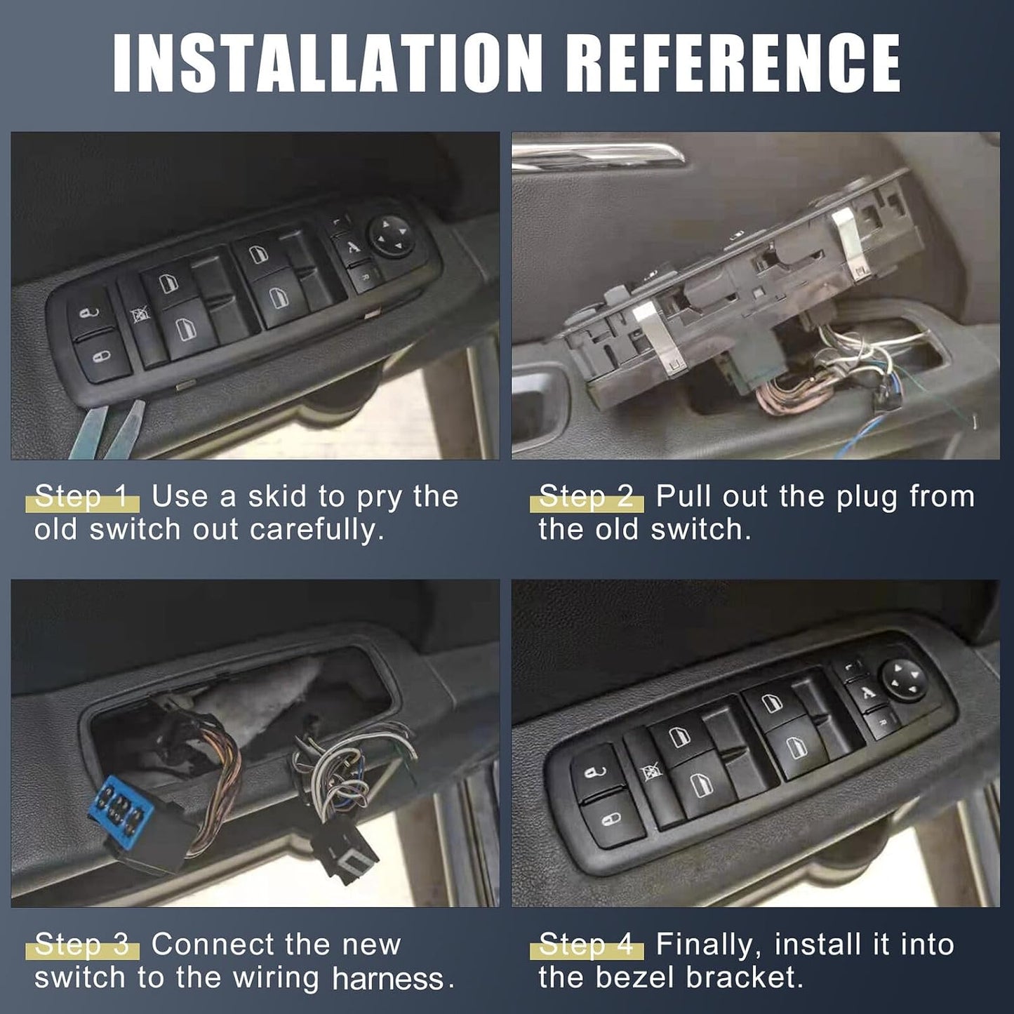 ya 5 8.10 68271204AA Left Front Power Window Switch Kit for Dodge Dart 1 Item
