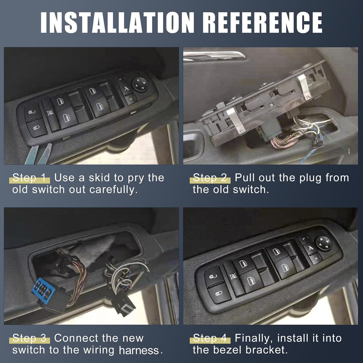 ya 6 8.14 68271204AA Left Front Power Window Switch Kit for Dodge Dart 1 Item 