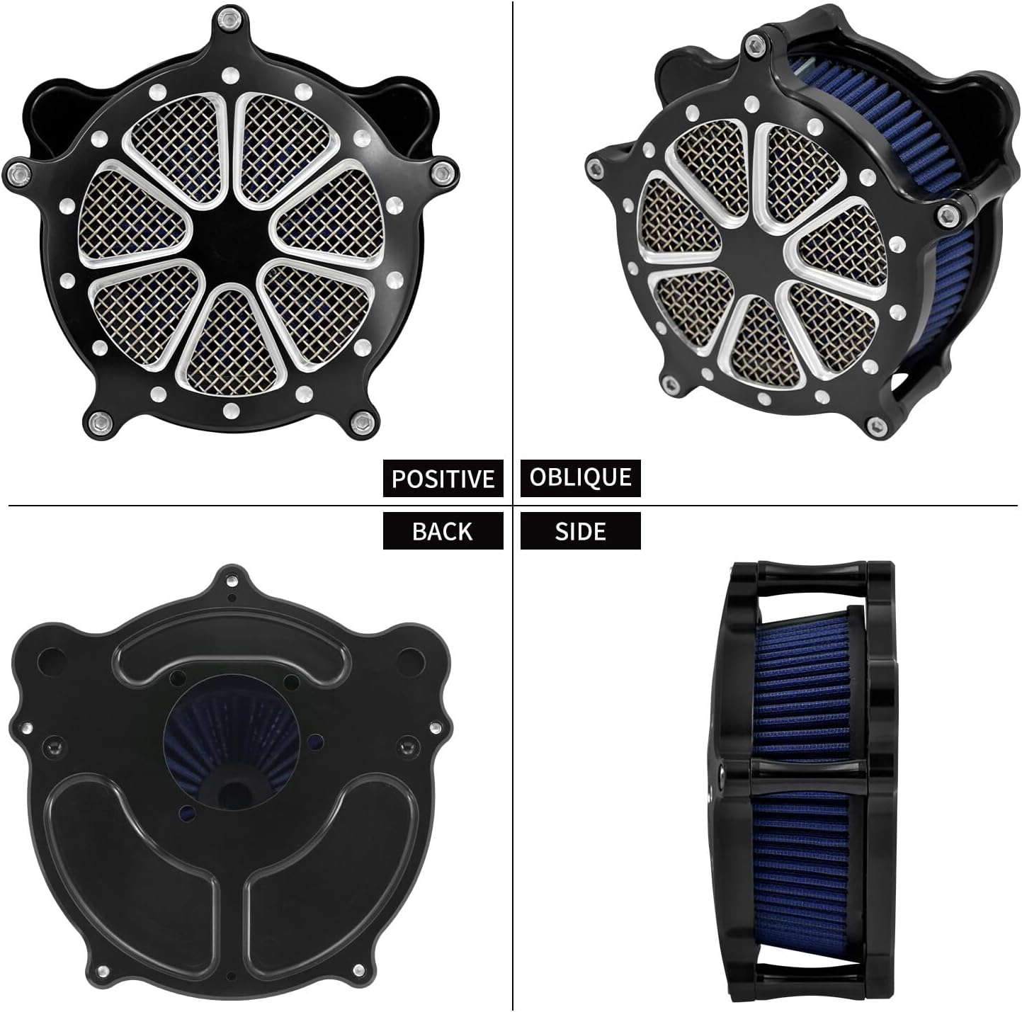 ya 5 8.10 CNC Air Cleaner Filter Blue Intake for Harley Softail Breakout Fat Boy 2000-2015