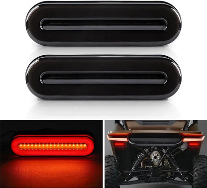 ya 13 9.15 baidi 2pcs Flowing 5 Red/Amber Oval LED Truck Trailer Stop Turn Tail Brake Light