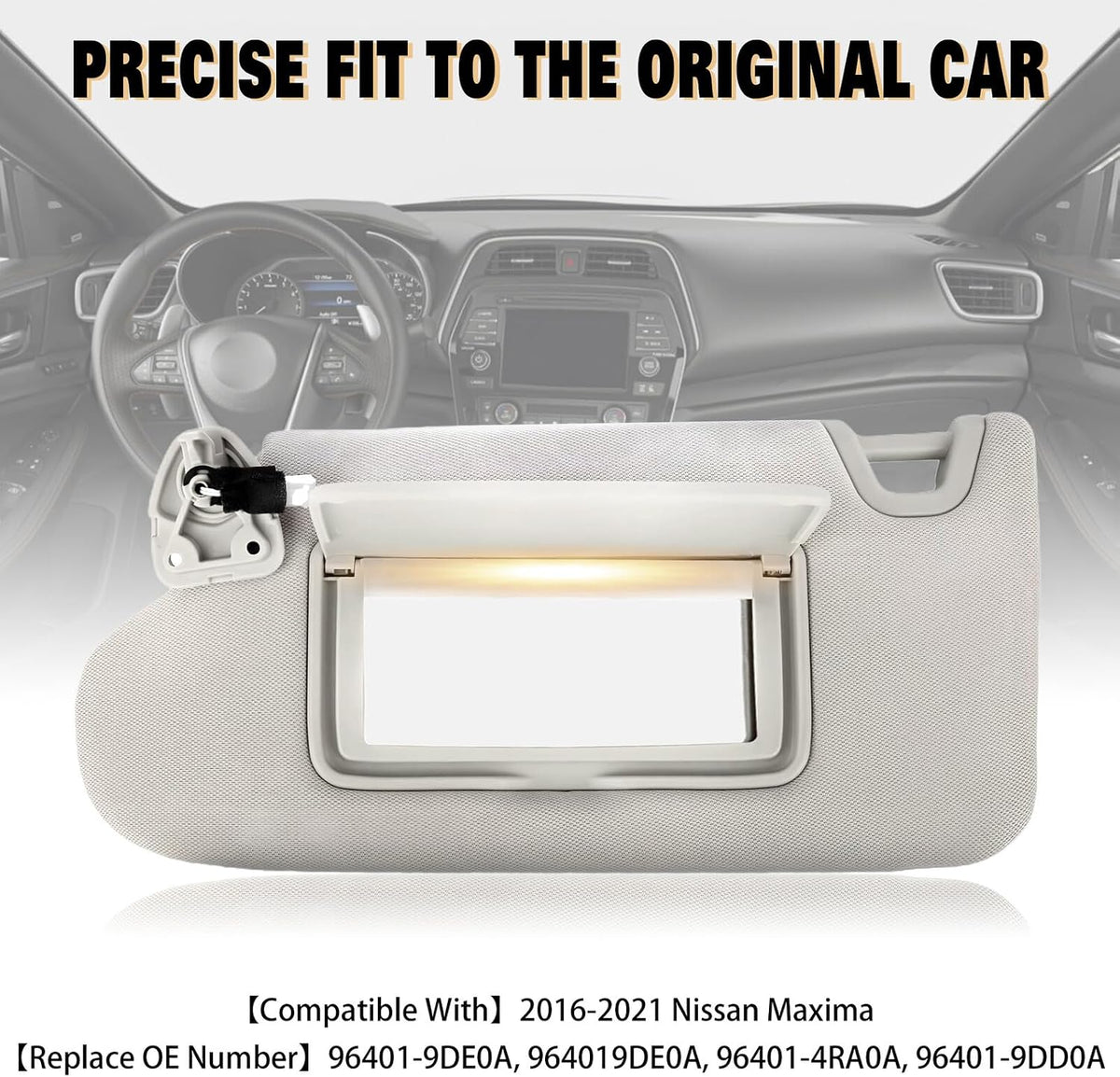 ya 11 9.14 baidi1PC for Nissan Maxima 2016-2021 New 964019DE0A Left Side Sun Visor w/Lamp