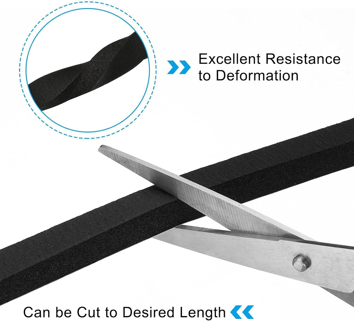 ya 26 10.21 baidi Weather Stripping for Doors, 2 Rolls 3/8 W x 3/8 T Foam Seal Tape(6.56 Ft)