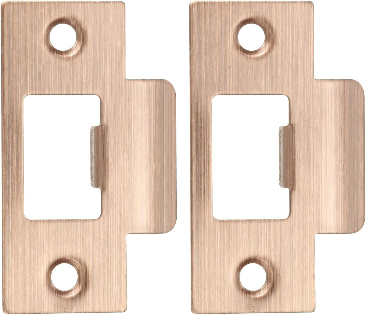 ya 26 10.21 baidi 2-3/4 Stainless T Strike Door Lock Strike Plate, Red Bronze 2 Pcs