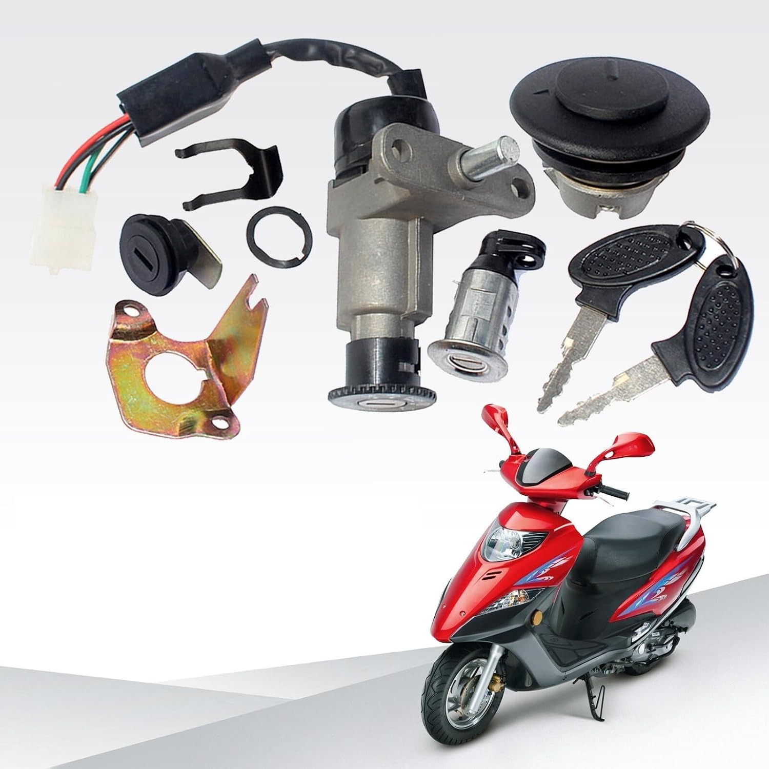 ya 6 8.24 baidi Universal modified scooter motorcycle fuel gas cap ignition switch key holder lock
