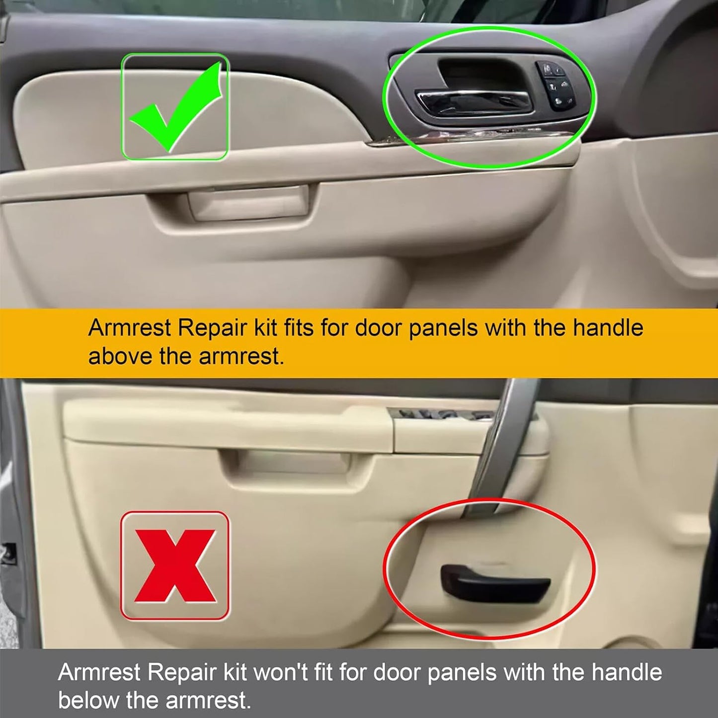 ya 5 8.10 926-740 Front Driver Side Door Armrest Repair for 2010-2014 Tahoe for Silverado Gray