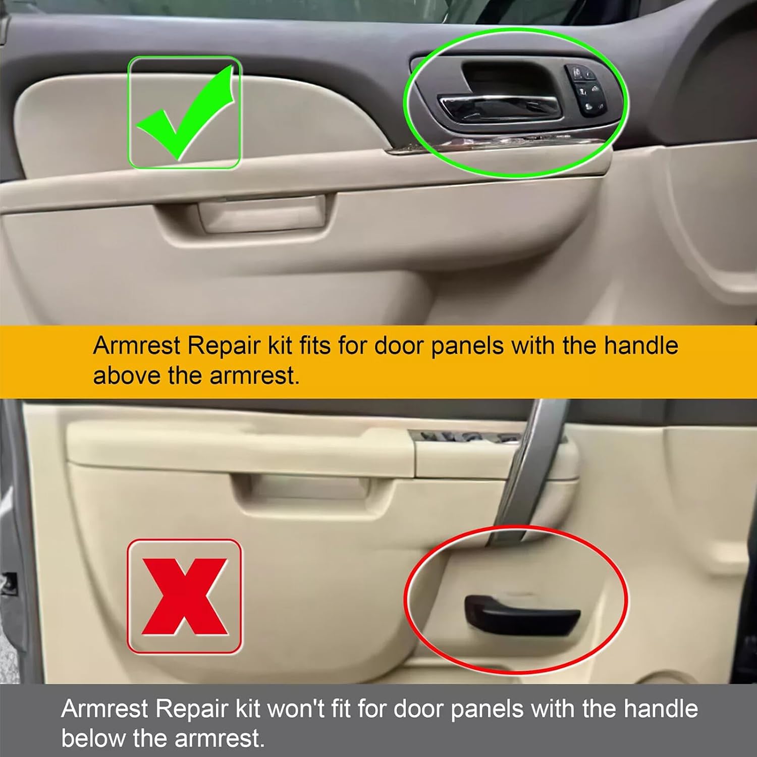 ya 8 8.24 baidi 926-740 Front Driver Side Door Armrest Repair for 2010-2014 Tahoe for Silverado Gray