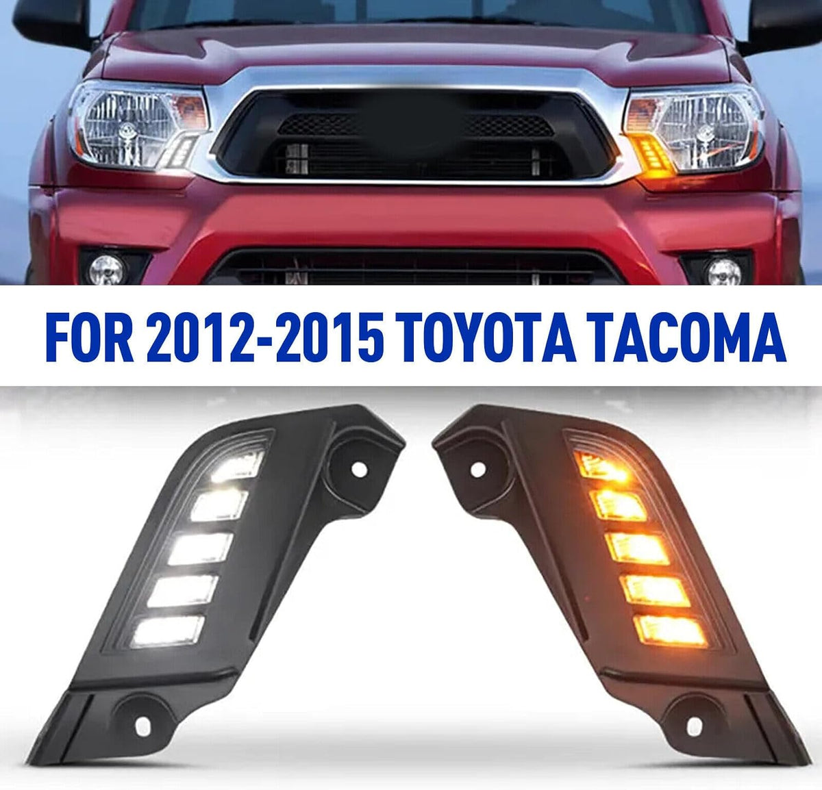 ya 4 8.8 For 2011-2015 for Toyota Tacoma LED Front Side Marker Headlights Daytime Running Lights 