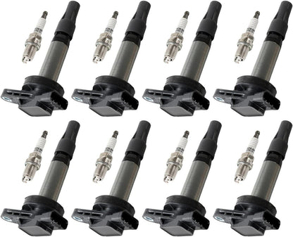 ya 9 10.24 8x Ignition Coils+8x Iridium Spark Plugs for Range Rover for Jaguar XJ8 for Land Rover