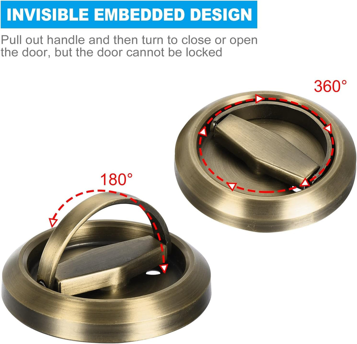 ya 26 10.21 baidi 2 Pack 4.9mm Round essed Pull Handle Knob, Hidden Handle Knob, Bronze