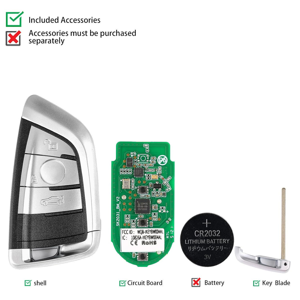 ya 4 8.8 AUTEL Razor IKEYBW003AL for Smart Key 315MHz 415MHz for BMW 3 Buttonss Universal