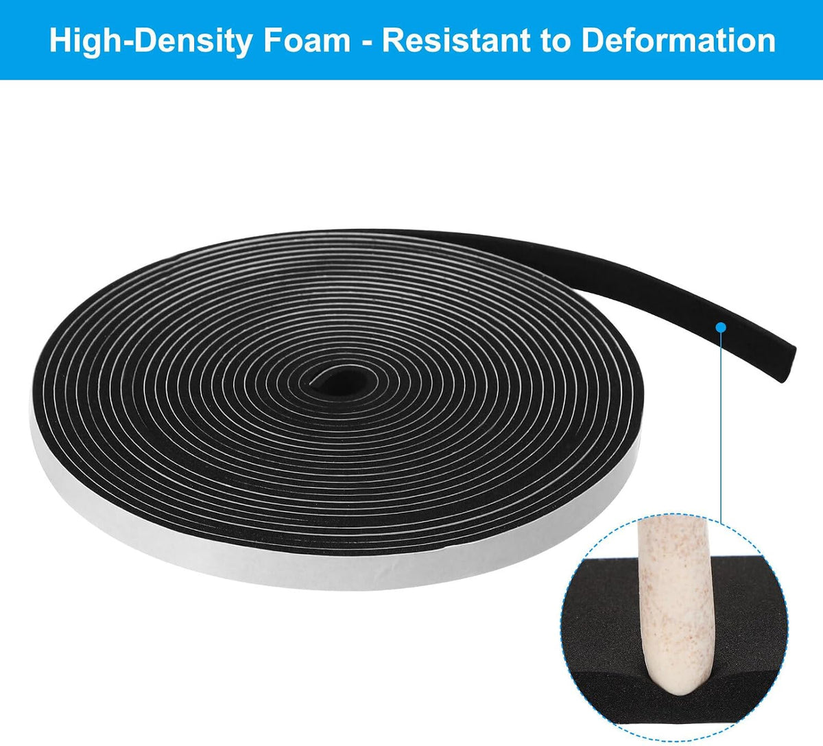 ya 26 10.21 baidi Weather Stripping Door Seal Strip, 1 Roll 1/4 Inch x 1/8 Inch x 26 Ft Black