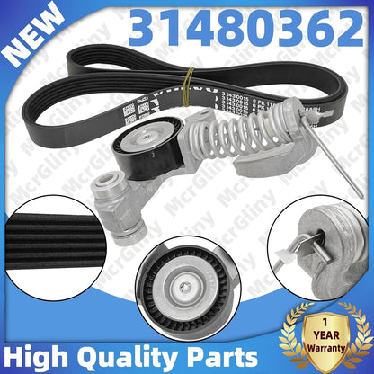 ya 10 9.16 baidi V-Ribbed Belt Kit for Volvo V60 S60 V90 S90 V70 XC40 XC90 31480362 31430706