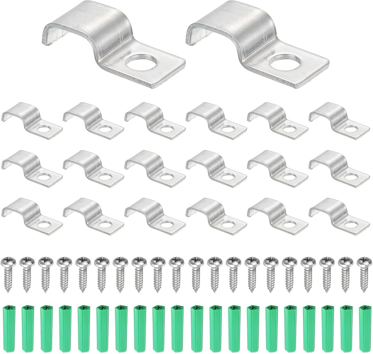 ya 26 10.21 baidi 20Pack Stainless Steel Pipe Strap Fit for 5x10mm Light Strip Cable Strap Clamp