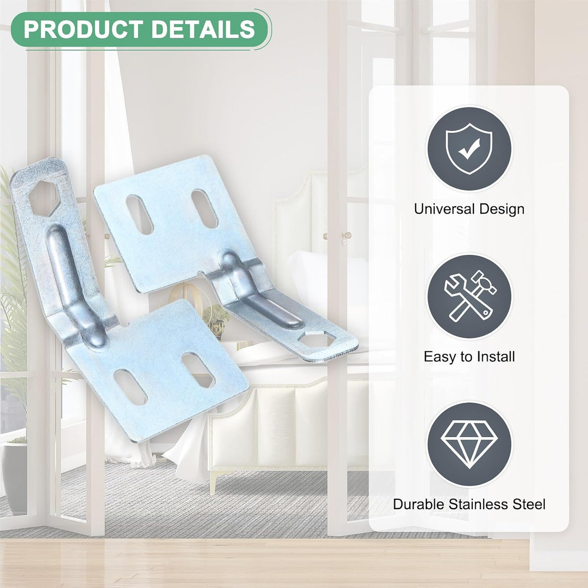 ya 26 10.21 baidi 2-Pack Folding Door Surface Aligner, Stainless Steel Folding Door Hardware