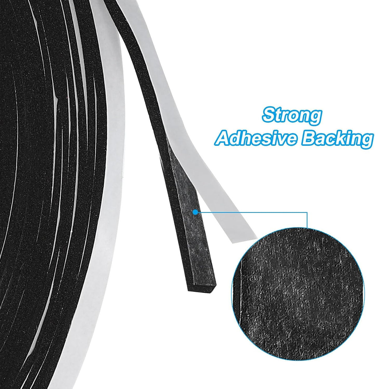 ya 26 10.21 baidi Weather Stripping Door Seal Strip, 1 Roll 1/4 Inch x 1/8 Inch x 26 Ft Black