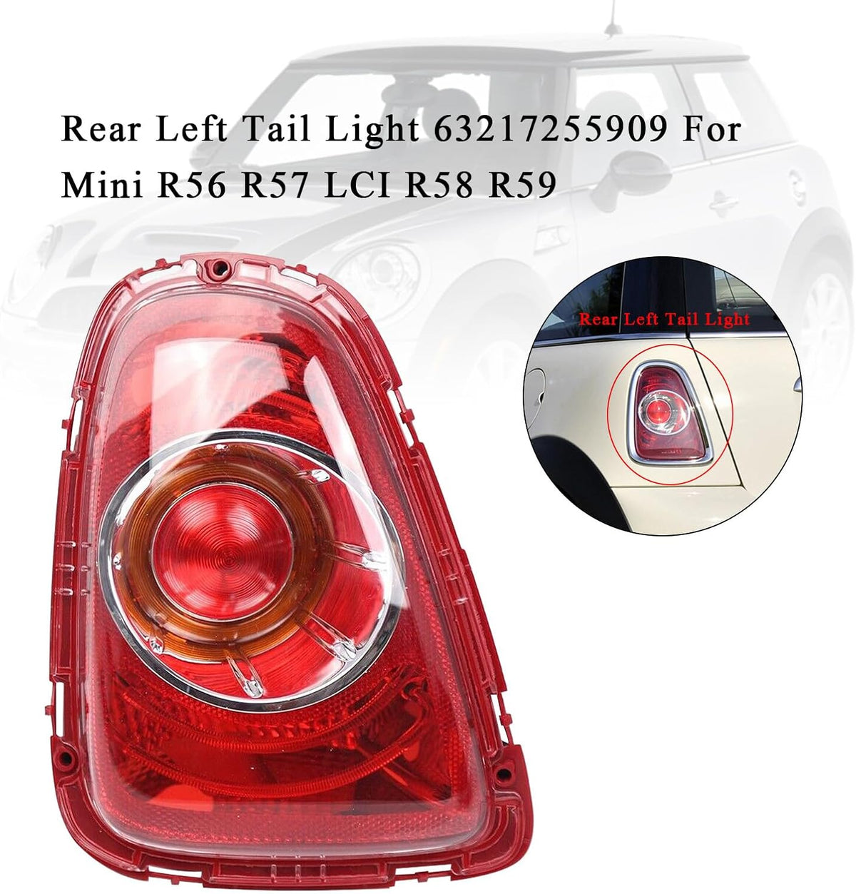 ya 10 9.16 zhengce Rear Left Tail Light 63217255909 for Mini R56 R57 LCI R58 R59#1