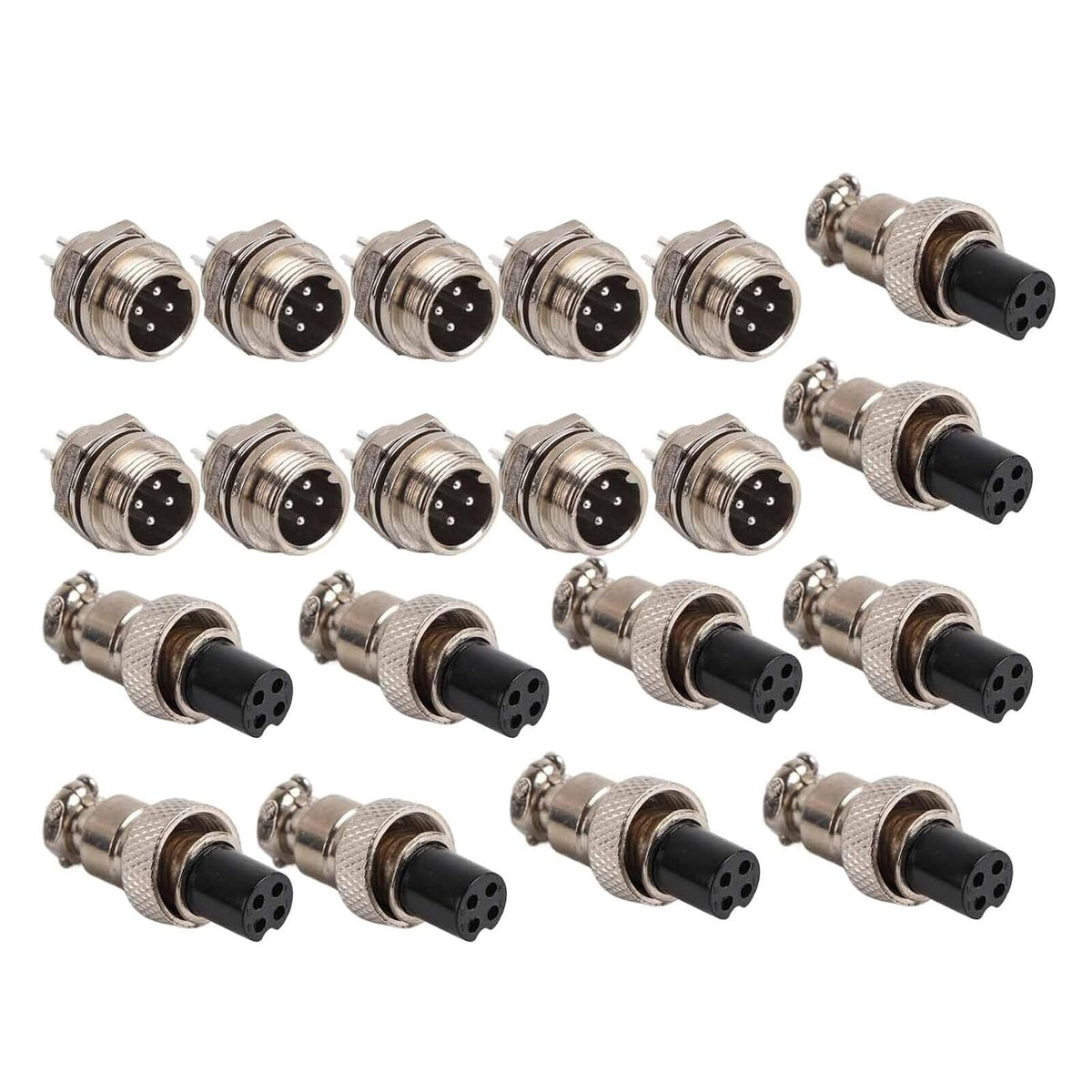 ya 16 10.20 baidi 10 Set GX12 4Pin 12mm Aviation Plug Male Female Metal Socket Connector Parts