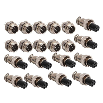 ya 16 10.20 baidi 10 Set GX12 4Pin 12mm Aviation Plug Male Female Metal Socket Connector Parts