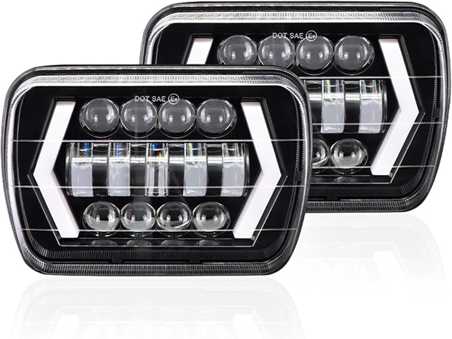 ya 4 8.10 12-24V DC for Jeep for Wrangler YJ Cherokee XJ MJ LED Headlight Ring DRL Turn Signal 