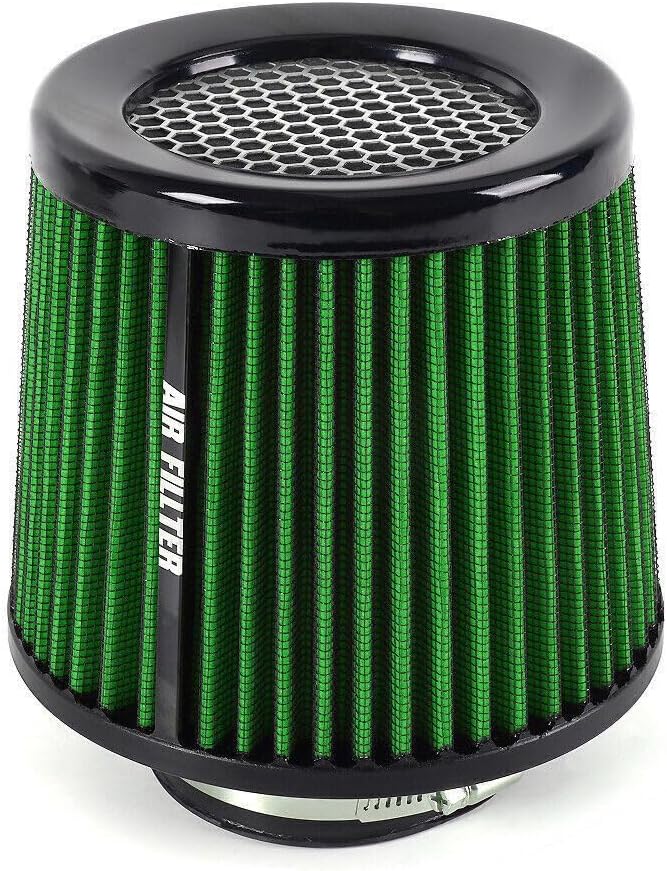ya 13 9.15 baidi 3 76mm High Flow Inlet Cold Air Intake Cone Replacement Dry Air Filter Green