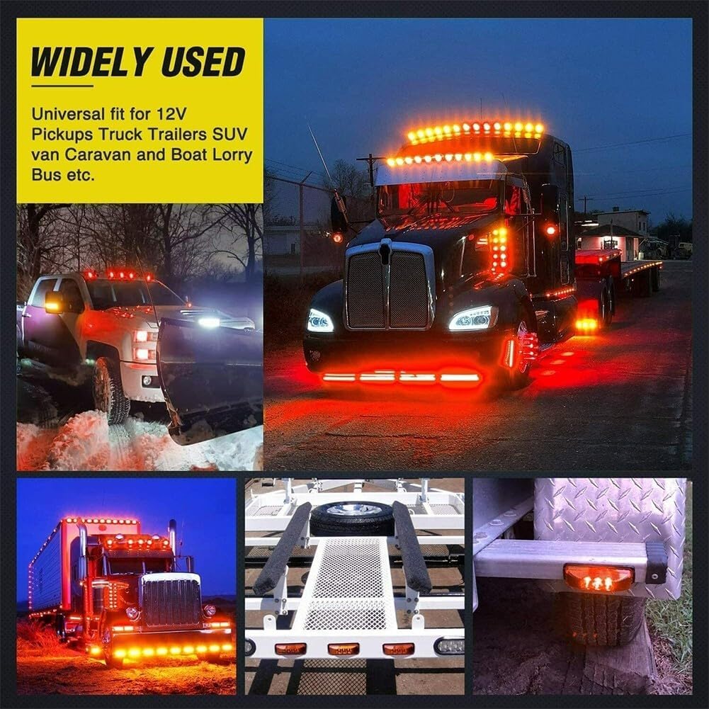 ya 13 9.15 baidi Waterproof and Long lasting Red Amber Side Marker Lights for Trucks 12 24V