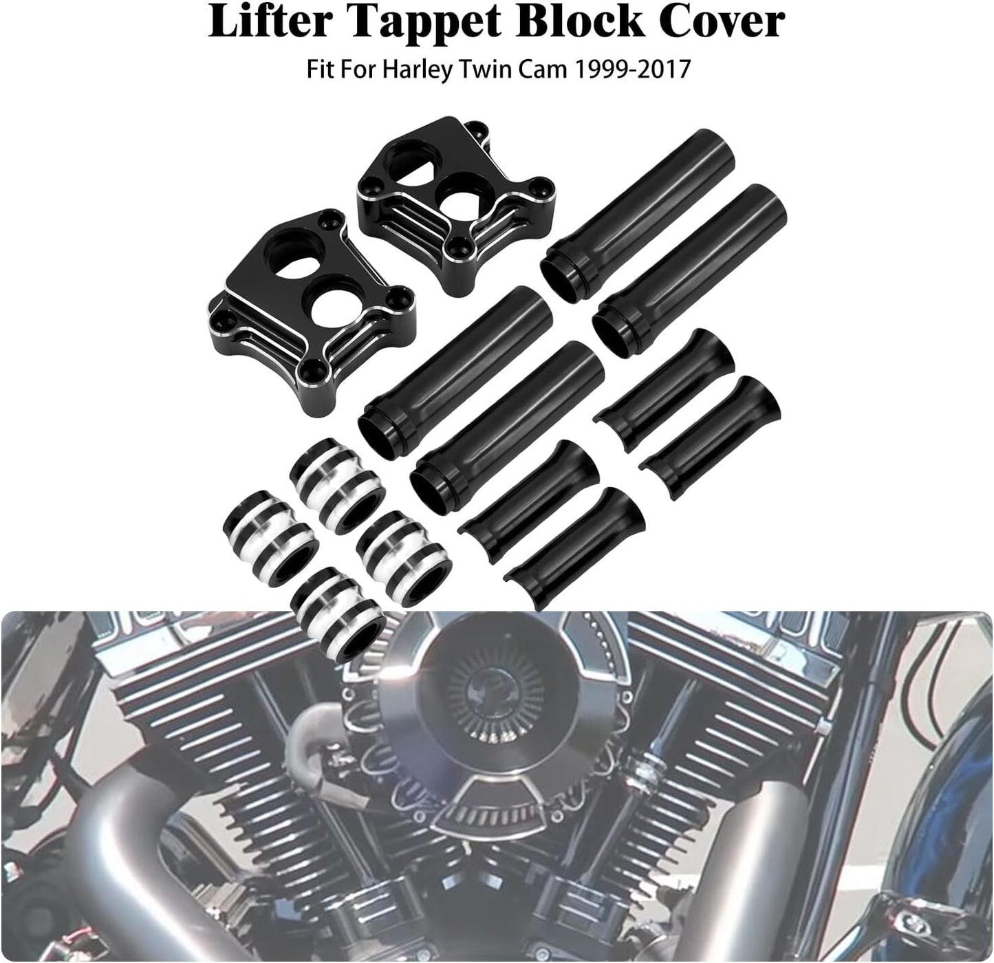 ya 7 8.24 baidi CNC Engine Pushrod Tube Lifter Tappet Block Cover for Harley Touring Twin Cam