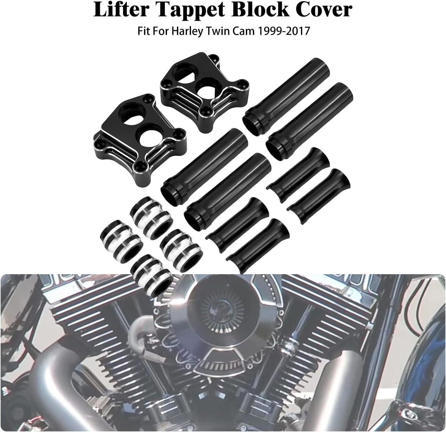 ya 7 8.24 baidi CNC Engine Pushrod Tube Lifter Tappet Block Cover for Harley Touring Twin Cam