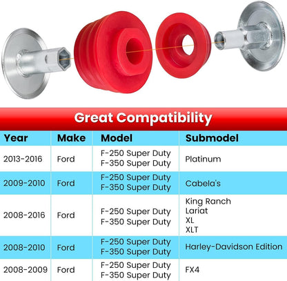ya 2 8.15 Body Cab Mount Bushing Kit for 2008-2016 for Ford F250 F350 Super Duty 2WD 4WD Red