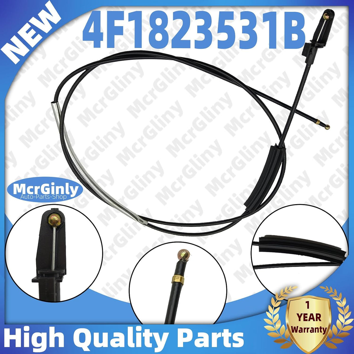 ya 11 9.14 baidiEngine Hood Latch Release Cable Line for Audi A6 S6 RS6 2008-2011 4F1823531B