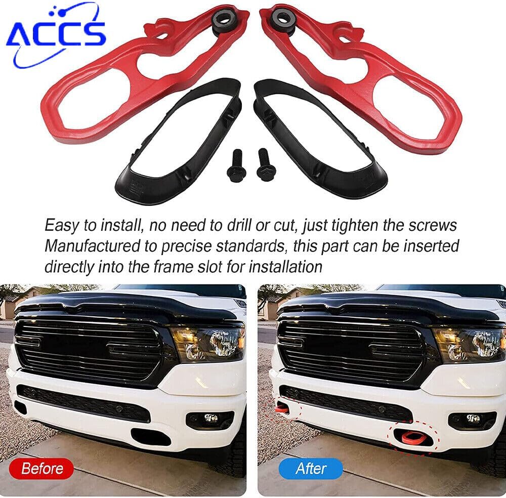 ya 5 8.24 baidi Heavy Duty Front LH and RH Tow Hook with Hardware for Dodge 2019-2022 for Ram 1500 DT