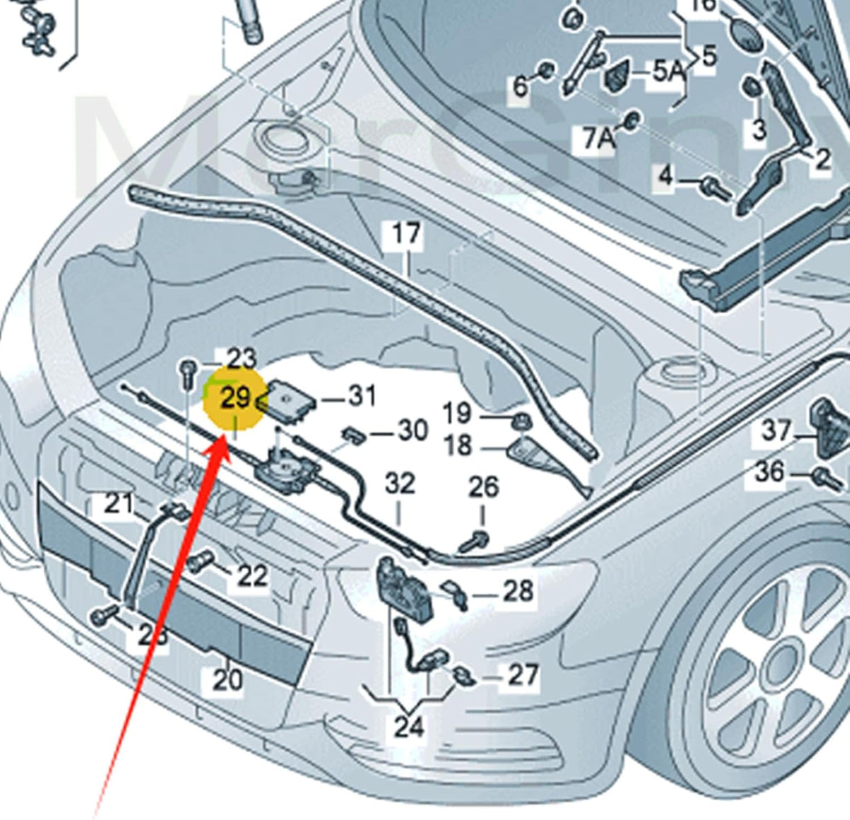 ya 11 9.14 baidifor Audi A3 S3 RS3 8V0823531A Bonnet Release Cable Middle Front Hood Latch