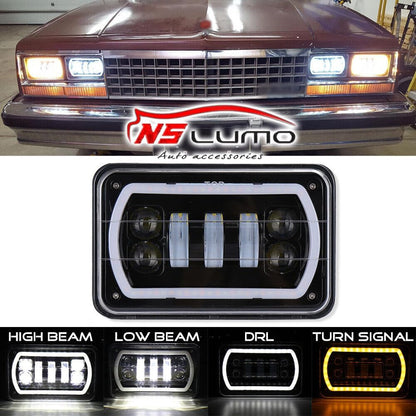ya 7 8.24 baidi 1 Pack 4x6 LED DRL Light Diffused Beam Light Crystal Clear Sealed Beam Headlight Headlight Truck 